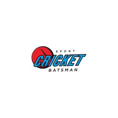 Kriket spor logosu tasarımı vektör çizimi