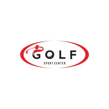 Modern minimalist spor tarzında golf logosu