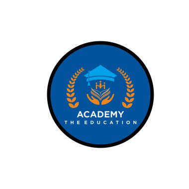 Akademi ve okulun logo tasarım rozeti. Üniversite amblem şablonu.