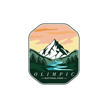 Denali Ulusal Parkı Amblem amblem yaması illüstrasyonu