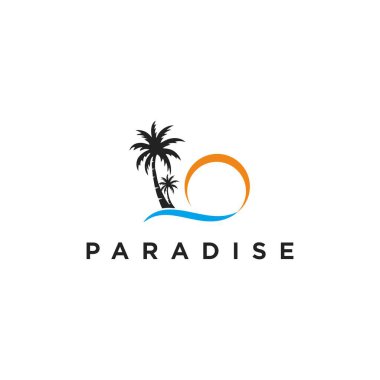 Yaratıcı güzellik plajı modern minimalist logo tasarımı Vektör