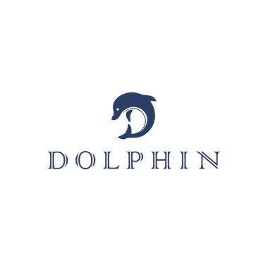 Dolphin logosu koyu mavi ile D harfinin kombinasyonu.