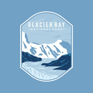 Buzul Körfezi Ulusal Parkı ambleminin vektör çizimi