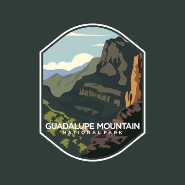 Guadalupe Dağları Ulusal Park amblem amblemi logo illüstrasyonu 