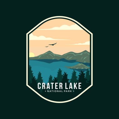 Krater Gölü Ulusal Parkı amblem yaması illüstrasyonu