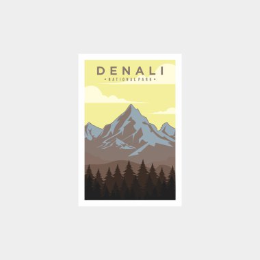 Denali Ulusal Parkı poster tasarımı