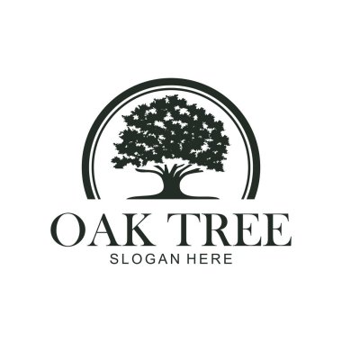 Oaktree basit logo simgesi vektör şablonu
