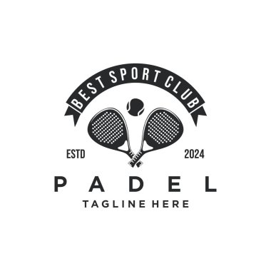 Minimalist Padel Kulübü Amblem Şablon Tasarımı