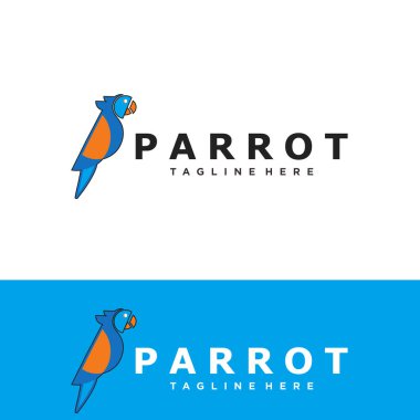 Papağan logo tasarımı vektörü, modern papağan logosu şablonu