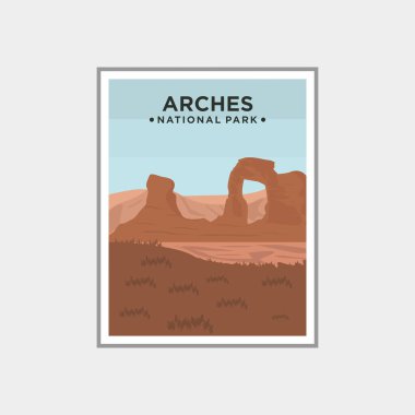 Arches National Park poster vektör çizimi