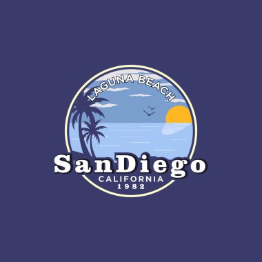 San Diego California Birleşik Devletleri t-shirt tasarımı, tişört baskısı, tipografi, amblem