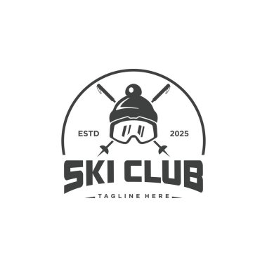 Klasik logo vektör çizim şablonu kayak amblemi