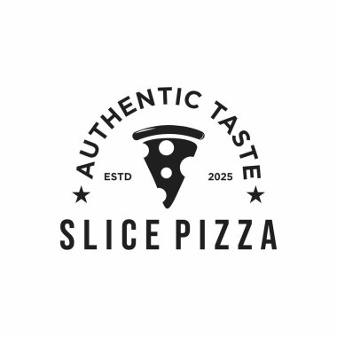 Pizza Pizzacısı Rustik Retro Vintage Minimalist Logo Tasarımı