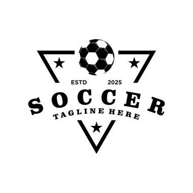 Futbol logosu tasarımı vektör çizimi, basit futbol logo şablonu