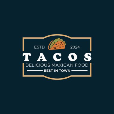 Vector Tacos logo koleksiyonu, Meksika yemeği markası, fast food.