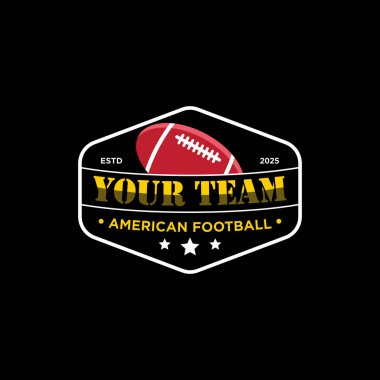 Amerikan futbol logosu amblem tarzı, takım için..