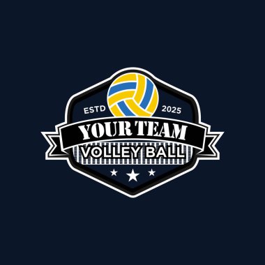 Voleybol kulübü için profesyonel voleybol şablon logosu tasarımı konsepti, voleybol tarzı logo şablonu, takım için.