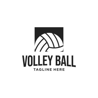 Voleybol kulübü rozet tasarımı. Vektör çizimi. Kolej ligi spor kulübü amblemi, işareti, logosu