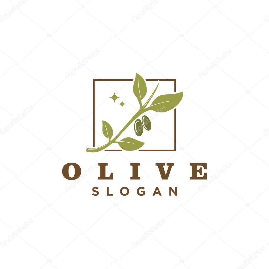 Premium olive Oil product icon design template for olive oil company, organic and eco friendly oil products,