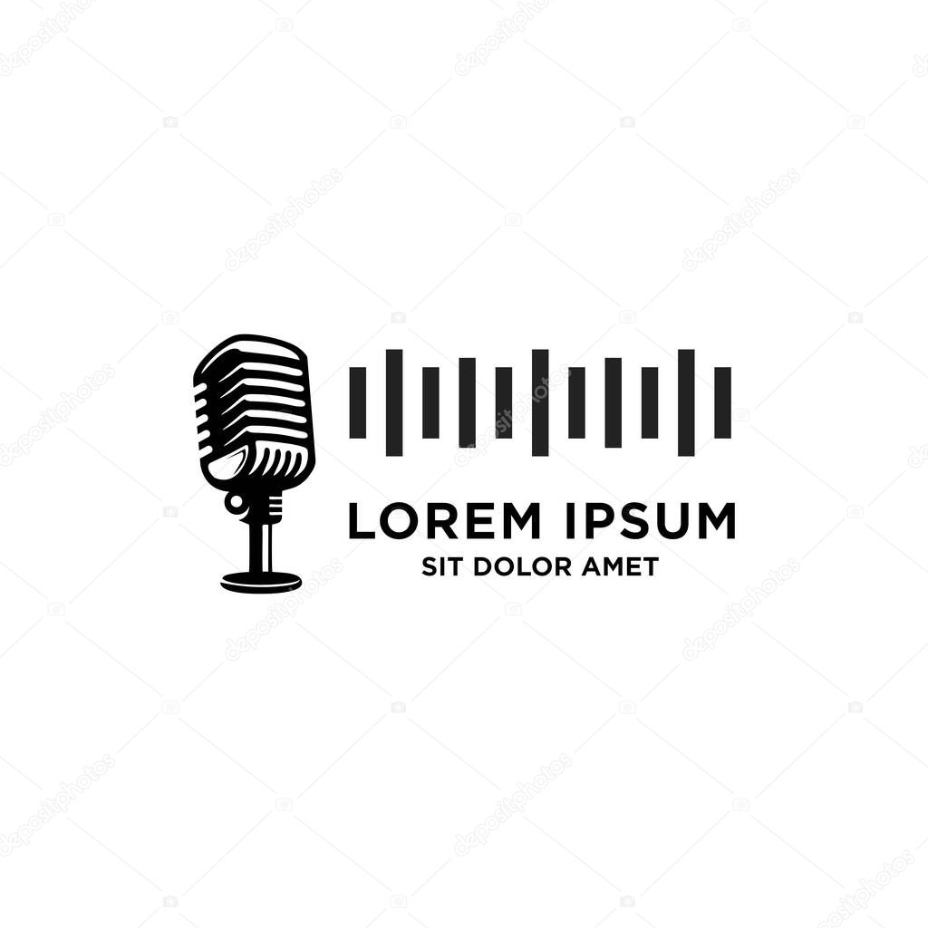 Podcast logo vector concept isolated on white background.