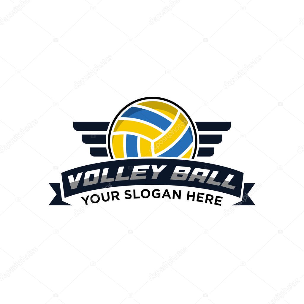 Volleyball logo template vector illustration