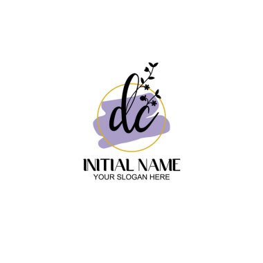 Floral Initial Logo DC with Botanical and Geometric Designs