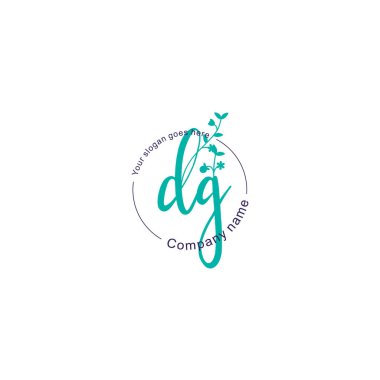 Floral Initial Logo DG with Botanical and Geometric Designs