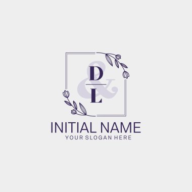 Floral Initial Logo DL with Botanical and Geometric Designs