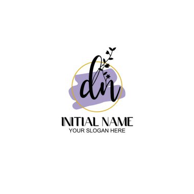 Floral Initial Logo DN with Botanical and Geometric Designs