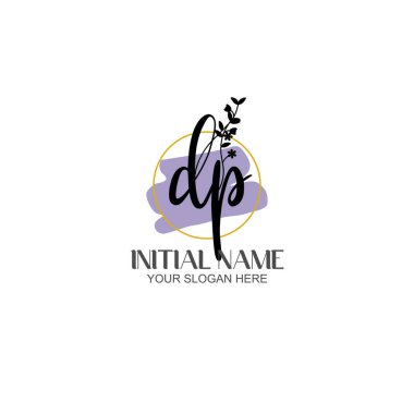 Floral Initial Logo DP with Botanical and Geometric Designs