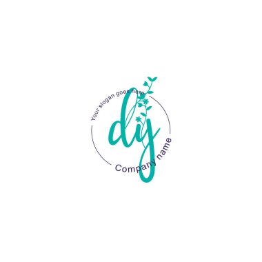 Floral Initial Logo DY with Botanical and Geometric Designs