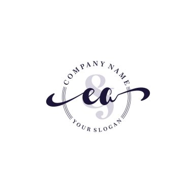 Modern EA Handwriting Logo Collection for Branding and Business