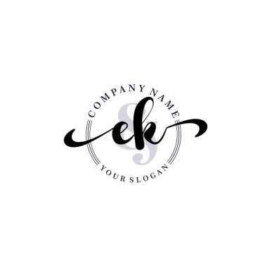 Modern EK Handwriting Logo Collection for Branding and Business
