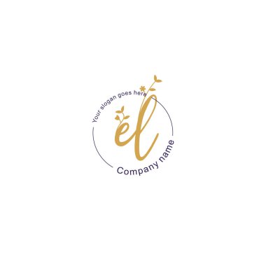 Floral Initial Logo EL with Botanical and Geometric Designs