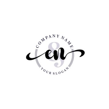 Modern EN Handwriting Logo Collection for Branding and Business