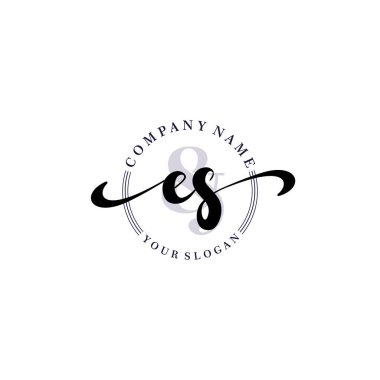 Modern ES Handwriting Logo Collection for Branding and Business