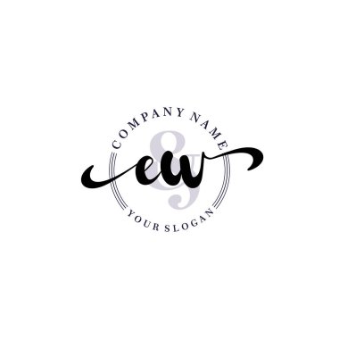 Modern EW Handwriting Logo Collection for Branding and Business