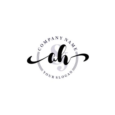 Markalaşma ve İşletme İçin Modern AH El Yazısı Logosu Koleksiyonu