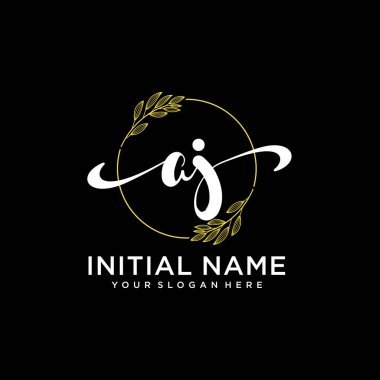 Markalaşma ve İşletme için Modern AJ El Yazısı Logosu Koleksiyonu