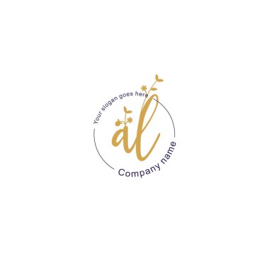 Botanik ve Geometrik Tasarımlı Çiçek Baş Logosu AL
