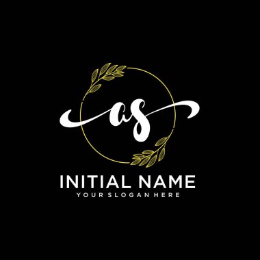 Markalaşma ve İşletme İçin Modern AS El Yazısı Logosu Koleksiyonu