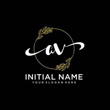 Markalaşma ve İşletme İçin Modern AV El Yazısı Logosu Koleksiyonu