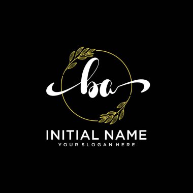 Markalaşma ve İşletme için Modern BA El Yazısı Logosu Koleksiyonu