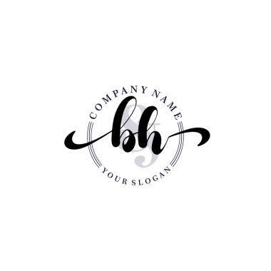 Markalaşma ve İşletme İçin Modern BH El Yazısı Logosu Koleksiyonu