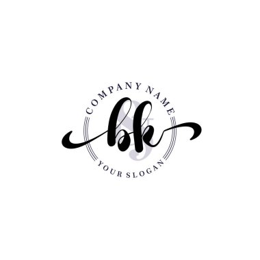 Markalaşma ve İşletme İçin Modern BK El Yazısı Logosu Koleksiyonu