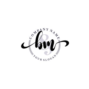 Markalaşma ve İşletme İçin Modern BM El Yazısı Logosu Koleksiyonu