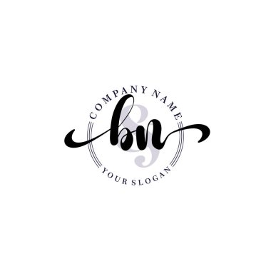 Markalaşma ve İşletme İçin Modern BN El Yazısı Logosu Koleksiyonu