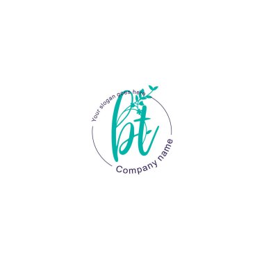 Botanik ve Geometrik Tasarımlı Çiçek Baş Logosu BT