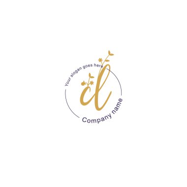 Botanik ve Geometrik Tasarımlı Çiçek Baş Logosu CL