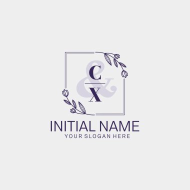 Botanik ve Geometrik Tasarımlı Çiçek Baş Logosu CX